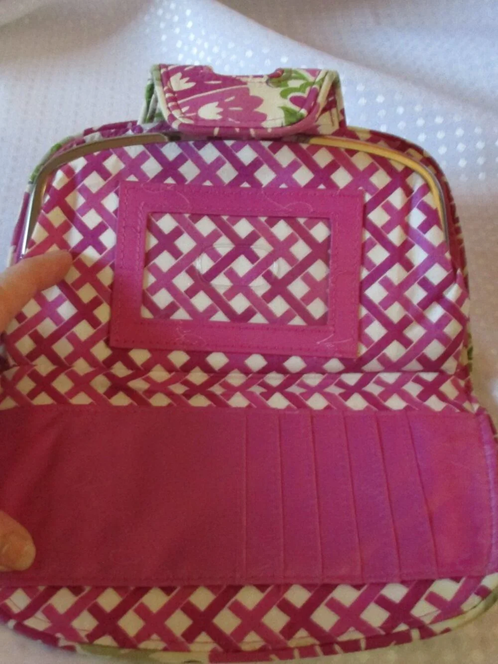 Vera Bradley Quilted Kiss 'N Snap Multicolor Paisley Print Folding Clutch/Wallet